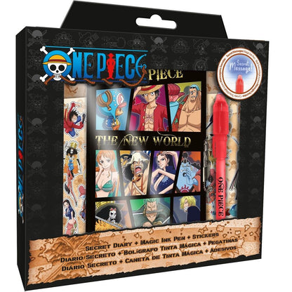 Diario Secreto  + Boligrafo de Tinta Magica One Piece