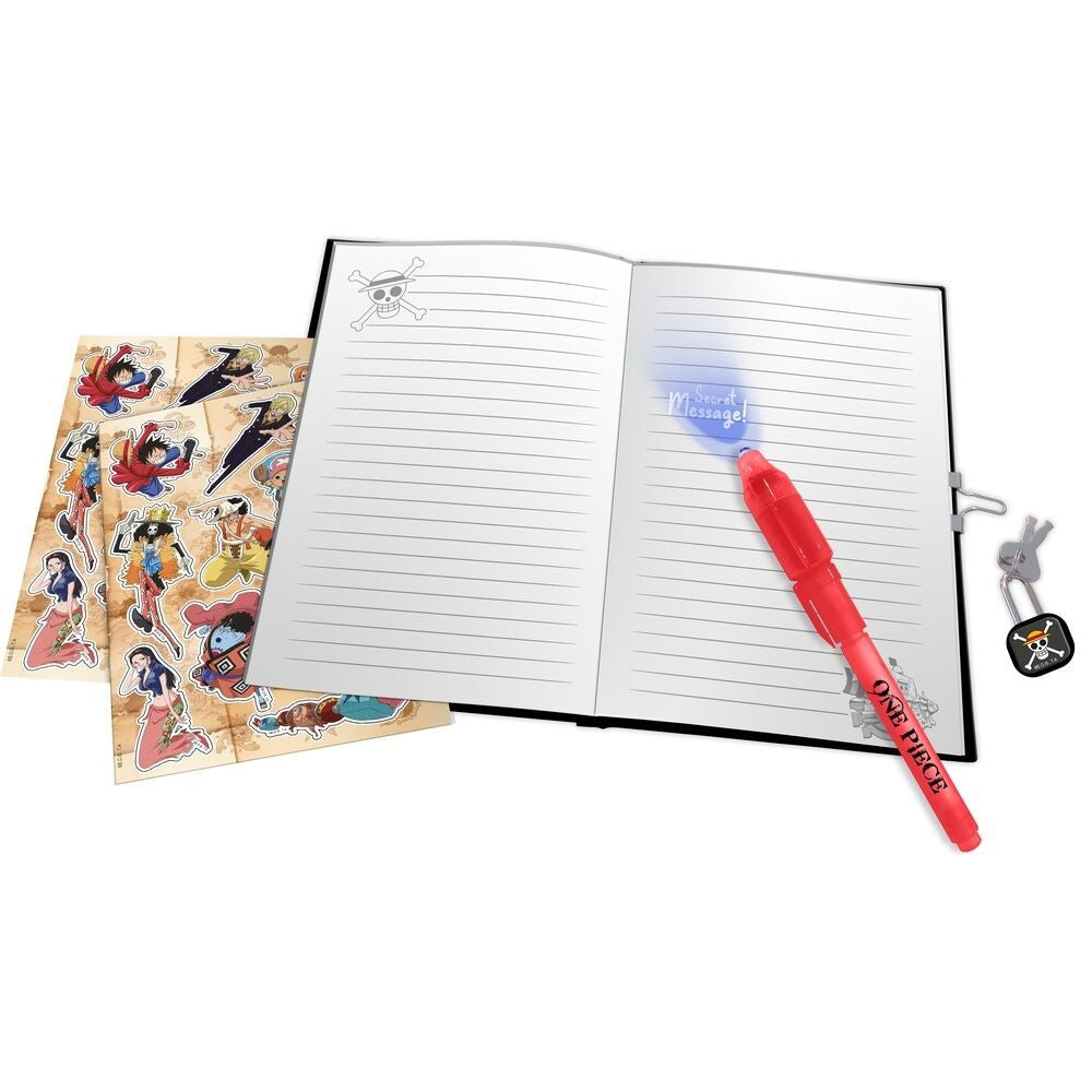 Diario Secreto  + Boligrafo de Tinta Magica One Piece